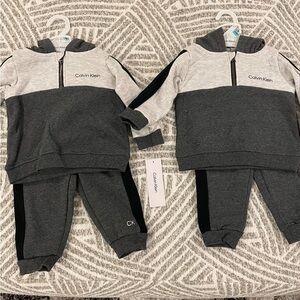 Calvin Klein Kids Gray and Black Jogger Set